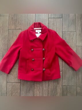 Red Wool Blend Pea Coat Heritage 1981 size M